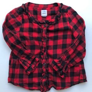 Baby GAP Buffalo Plaid Toddler Girl Top 2T